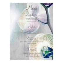 Menu pintado do casamento da orquídea convite personalizados