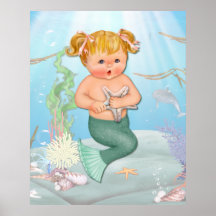 MerGirl com estrela do mar Poster