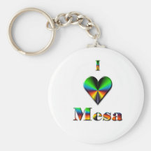 Mesa -- Azul & alaranjado verdes Chaveiros