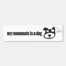 Meu companheiro de quarto é uma etiqueta de Dog_Bu Adesivo