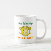 Meu d'ivoire da costa da identidade canecas