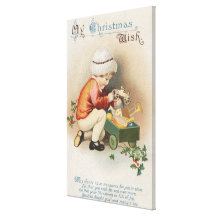 Meu Natal WishKid observando brinquedos Impressão De Canvas Esticada