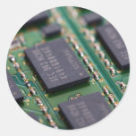 Microplaquetas da memória do computador adesivos em formato redondos
