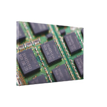Microplaquetas da memória do computador impressão de canvas esticadas