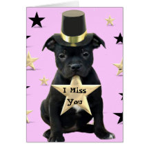 Mim cartão da senhorita Você Staffordshire bull te