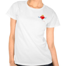 Mini coração real de flutuação camisetas