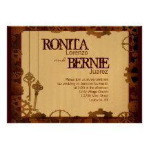 Modelo do casamento de Steampunk Convites Personalizado