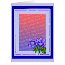 modelo roxo azul da flor cartao