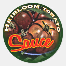 Molho de tomate adesivos em formato redondos