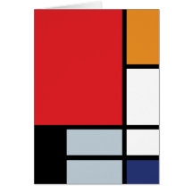 Mondrian - composição com grande plano vermelho cartões