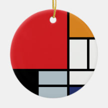 Mondrian - composição com grande plano vermelho enfeite de natal