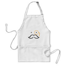 Monocle e bigode avental