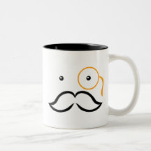 Monocle e bigode canecas