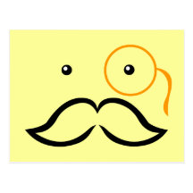 Monocle e bigode cartão postal