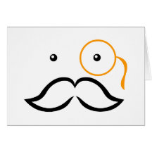 Monocle e bigode cartoes