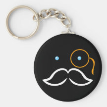Monocle e bigode chaveiro