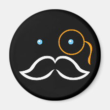 Monocle e bigode imãs de geladeira