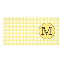 Monograma amarelo. Teste padrão feito sob encomend Cartao Com Foto Personalizado