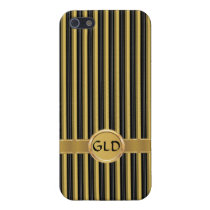 Monograma com teste padrão da listra no ouro e no  iphone cases