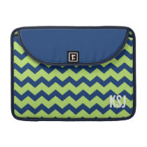 Monograma do costume do verde azul de teste padrão capas para macbook da rickshaw