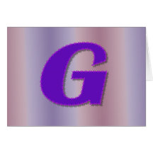 Monograma do roxo de G Cartões