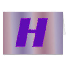 Monograma do roxo de H Cartão