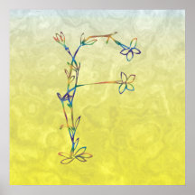 MONOGRAMA FLORAL F POSTERS