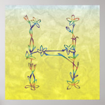 MONOGRAMA FLORAL H POSTER