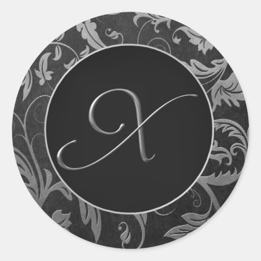 Monograma X selos de prata e pretos do casamento t Adesivos