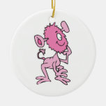 monstro cor-de-rosa bonito enfeites de natal