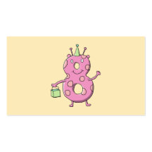 Monstro dos desenhos animados do aniversário do ro cartoes de visita