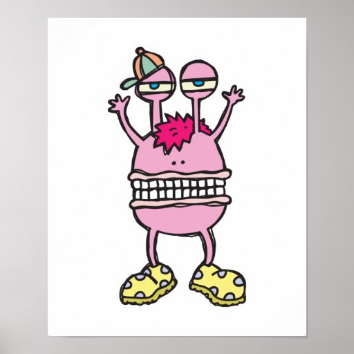 monstro engraçado da boca grande posteres