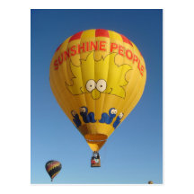 Montgolfiere - Hot air Balloon - Sunshine People Cartoes Postais