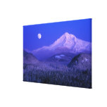 Moonrise sobre o inverno da capa do Mt, Oregon Impressão De Canvas Envolvidas