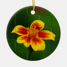 Mosaico amarelo, alvo ornamento para arvore de natal