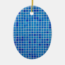 Mosaico azul abstrato enfeite