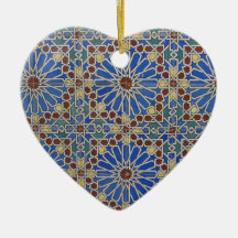 Mosaico azul ornamento para arvore de natal