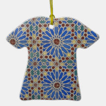 Mosaico azul ornamento para arvores de natal