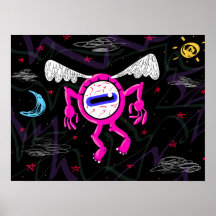 Mosca bonito para um olho branco poster