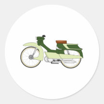 Motocicleta do vintage adesivo em formato redondo