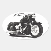 Motocicleta preta de Harley Adesivos Ovais