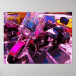 Motocicleta, rosa poster
