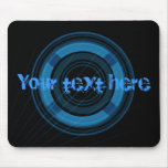 Mousepad azul e preto legal do design do círculo