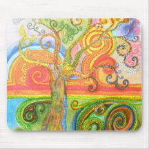 Mousepad com design psicadélico colorido
