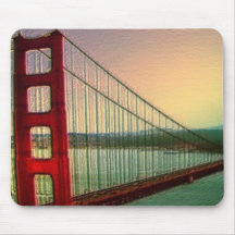 Mousepad de gravação dourado de golden gate bridge