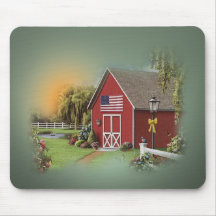 mousepad do por do sol do celeiro