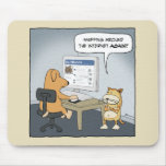 Mousepad engraçado do cão e gato: Sniffing ao redo