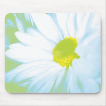 Mousepad floral branco abstrato