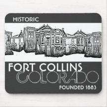 Mousepad velho histórico da cidade de Fort Collins