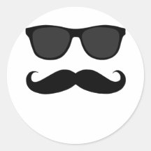 Moustache e presente pretos do humor dos óculos de adesivos redondos